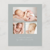 Budget Modern Foto Collage Geboorteaankondiging (Achterkant)