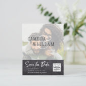 BUDGET Modern FOTO Opslag Datum QR CODE RSVP (Staand voorkant)