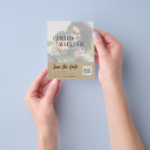 BUDGET Modern FOTO Opslagdatum QR CODE RSVP Flyer (Hand)