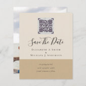 BUDGET Modern FOTO SAVE THE DATE QR CODE RSVP (Voorkant / Achterkant)