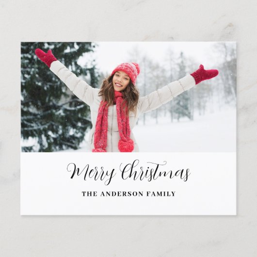 Budget Modern Fotoscript Kerst Kaart (Voorkant)