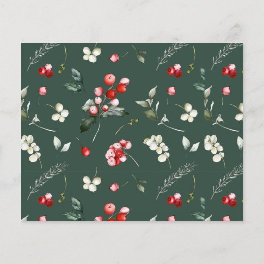 Budget Modern Holly Berry Greenery Flyer (Achterkant)