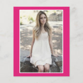 Budget Modern Hot Roze Foto Sweet 16 Invite (Achterkant)