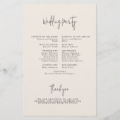 Budget Modern Ivoor Monogram Trouwprogramma Flyer (Achterkant)