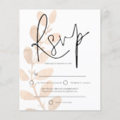 Budget Modern Leaves Script Wedding RSVP (Voorkant)
