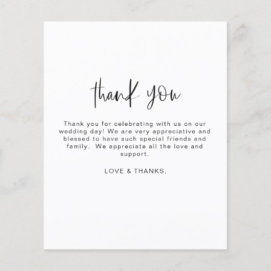 Budget Modern Minimalist bedankkaarten (Achterkant)