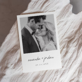 Budget Modern & Minimalist Elegant Photo Wedding Kaart