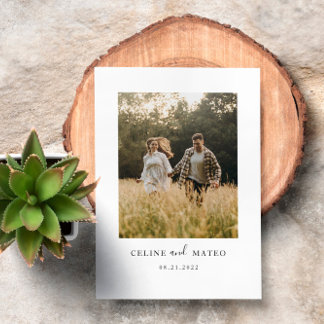 Budget Modern & Minimalist Elegant Photo Wedding Save The Date
