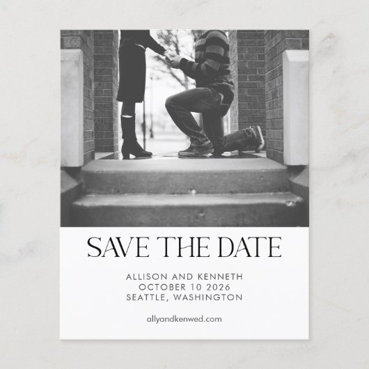 Budget Modern minimalist Two Photo Simple Wedding (Voorkant)