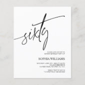 Budget Modern Minimalistisch 60e Verjaardag Uitnod (Voorkant)