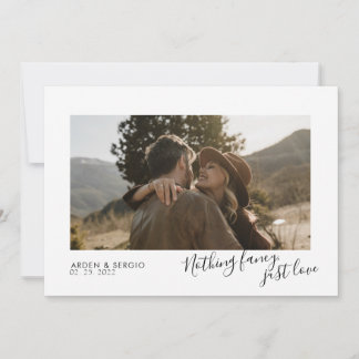 Budget Modern & Minimalistisch Elegante Trouwfoto' Kaart