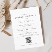 Budget Modern Minimalistisch QR Code Graduation Pa