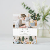 BUDGET Modern Olive Green Multi Photo Christmas (Staand voorkant)