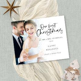 Budget Modern Onze Eerste Kerstmis Mr. Mrs. Foto