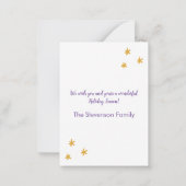 Budget Modern Paarse & Goud 3 Foto Vrolijk & Helde Notitiekaartje (Achterkant)