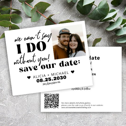 Budget modern photo wedding save the date
