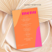 Budget modern retro abstract huwelijksmenu sjabloo flyer
