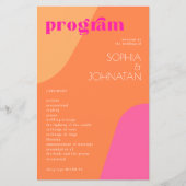 Budget modern retro huwelijksprogramma sjabloon (Voorkant)