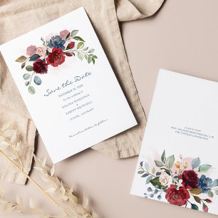 Budget Modern Roze Bloem Rustic Save The Date Flyer