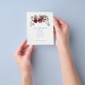 Budget Modern Roze Bloem Rustic Save The Date Flyer (Hand)