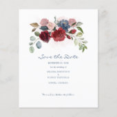 Budget Modern Roze Bloem Rustic Save The Date Flyer (Voorkant)