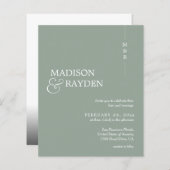 Budget Modern Sage Groen Monogram Foto Bruiloft (Voorkant / Achterkant)