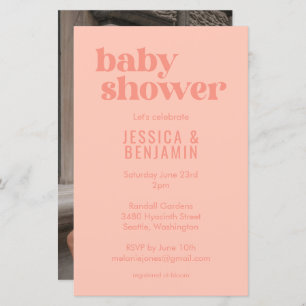 Budget Modern Schattige perzik Baby shower Foto ui