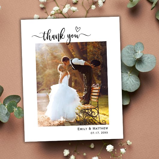 Budget Modern Script 2 foto bruiloft Bedankt