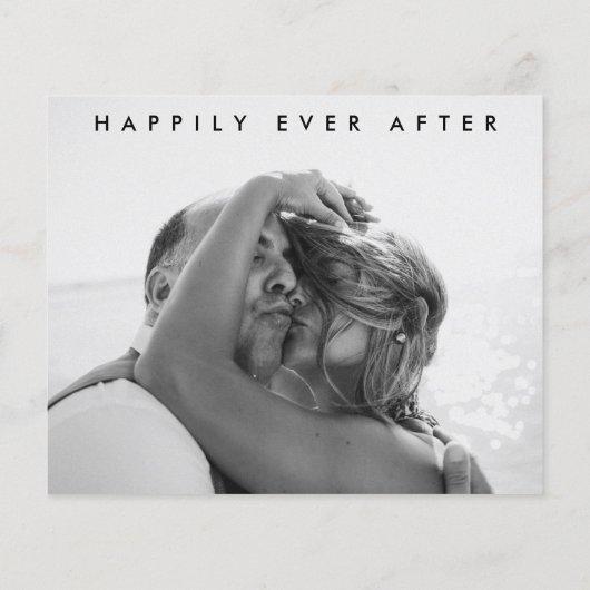 Budget Modern script bruiloft foto Hartelijk dank (Achterkant)