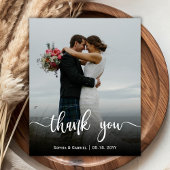 Budget Modern script bruiloft foto Hartelijk dank