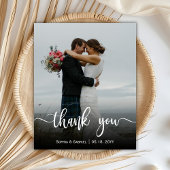 Budget Modern script bruiloft foto Hartelijk dank