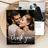 Budget Modern script bruiloft foto Hartelijk dank