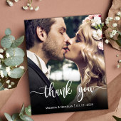 Budget Modern Script Foto Bruiloft Dank u Flyer