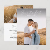 Budget Modern Script Foto Huwelijk Save The Date (Voorkant / Achterkant)