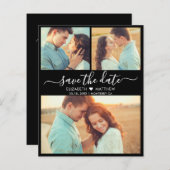 Budget Modern Script Foto Zwart De datum opslaan (Voorkant / Achterkant)