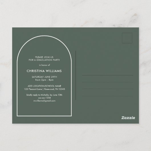 Budget Modern Script Photo Graduation Invitation (Dos)