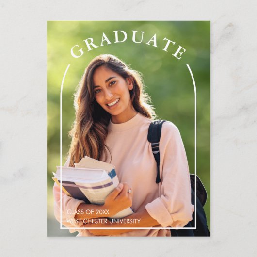 Budget Modern Script Photo Graduation Invitation (Devant)