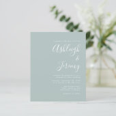 Budget Modern Script Zee Glas Trouw Uitnodiging (Staand voorkant)