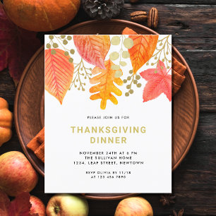 Budget Modern Thanksgiving Diner Invitation