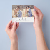 Budget Modern Twee Foto's Trouwen Opslaan de Datum Flyer (Hand)