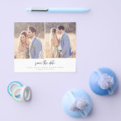 Budget Modern Twee Foto's Trouwen Opslaan de Datum Flyer (Enkel)