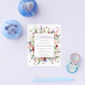 Budget Modern Viering van het leven Floral Memoria Flyer (Enkel)