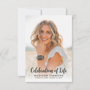 Budget Modern Viering van het Leven Foto Begrafeni Notitiekaartje