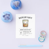 Budget Modern Watercolor Whisky Bachelorfeest Flyer (Enkel)