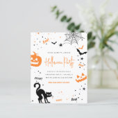 Budget Modern Wit Sinaasappel Spooky Halloween Par (Staand voorkant)