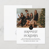 BUDGET Modern Zwart Bedrijf Logo Foto Kerst (Voorkant / Achterkant)