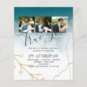 BUDGET Moderne Abstracte Turkoois Gouden Trouw Uit (Voorkant)