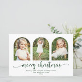 BUDGET Moderne Arche Verte 3 Photo Carte de Noël (Debout devant)