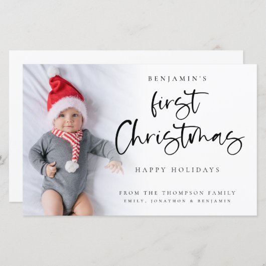 Budget Moderne Baby Eerste Kerstmis Aangepaste Fot (Voorkant / Achterkant)