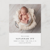 Budget Moderne Baby Foto geboorte Aankondigingskaart (Voorkant)